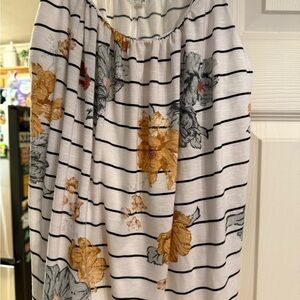 Floral Striped Sleeveless Top